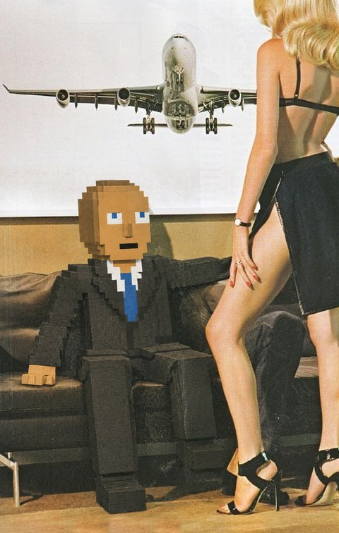 CLOCKIN businessman in an airport lounge